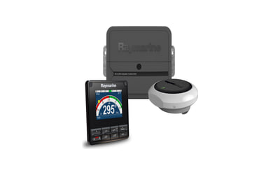 A Raymarine Evolution autopilot pack — control head, control unit and sensor